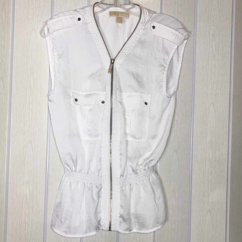 🌟 Michael Michael Kors White Vest CoverUp